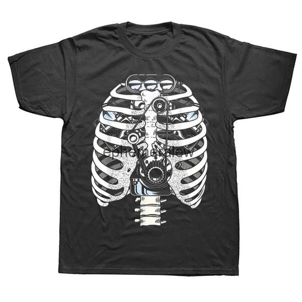 Camisetas para hombres Interesante ingeniero automotriz mecánico Camiseta Skeleton Camiseta gráfica Ropa de algodón de algodón Regalo de cumpleaños de manga corta Estilo de verano para hombres H240407