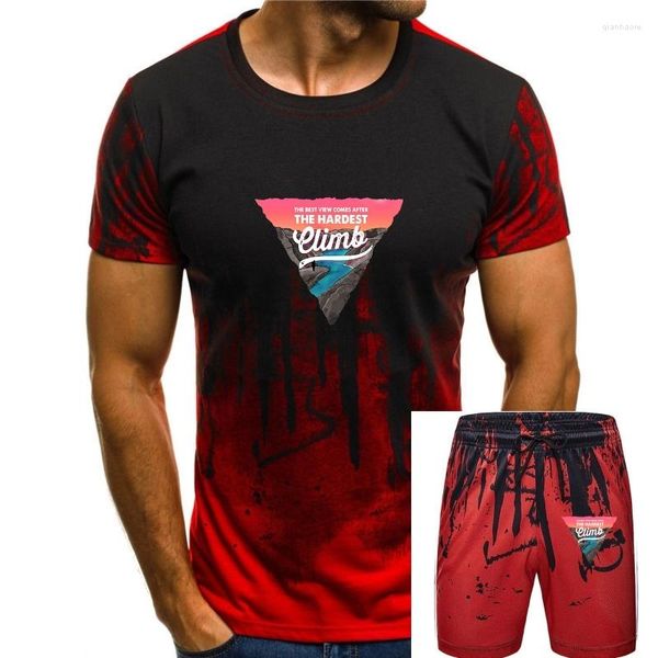 Camisetas para hombres Patrón de letras de triángulo invertido Camiseta para hombre Creatividad Camiseta suelta Ropa Ropa deportiva de algodón de verano Moda casual de gran tamaño