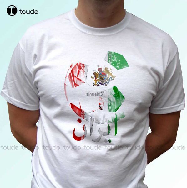T-shirts pour hommes Iran Football Drapeau Blanc T-shirt Design Soccer World Top Tee Toutes les tailles Personnalisé Aldult Teen Unisexe Impression numérique Tee-shirts
