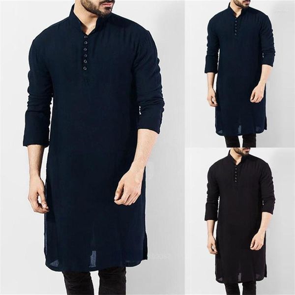 Camisetas masculinas, roupas islâmicas, moda muçulmana, mantos longos, manga sólida, árabe, simples, casual, camisa masculina