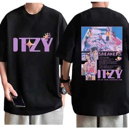 T-shirts masculins Itzy Girl Band Aesthetics Graphic t-shirts tendance mode yk2 style court t-shirt slve harajuku kpop t-shirts oversize unisexe t240506