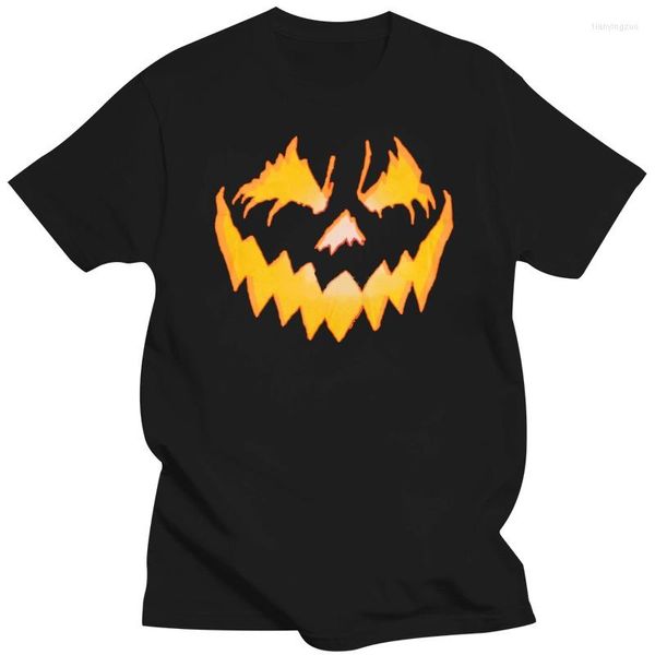 T-shirts Homme Jack-O-Lantern Halloween Citrouille Orange T-Shirt Adulte Taille Moyenne - Coton