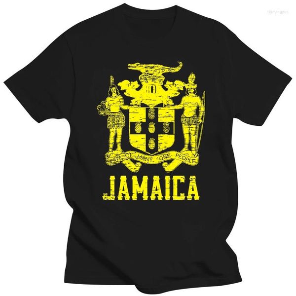 Camisetas para hombre Escudo de armas de Jamaica Out Many One People Pride Camiseta para hombre Venta Top Ropa de fitness Tops Camiseta con estampado para hombre