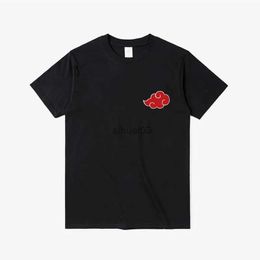 T-shirts pour hommes Japon Anime Akatsuki Cloud Symboles Imprimer Hommes T-shirts Streetwear T-shirts à manches courtes 2021 Hommes Femmes Tee-shirts surdimensionnés Tops sportifs