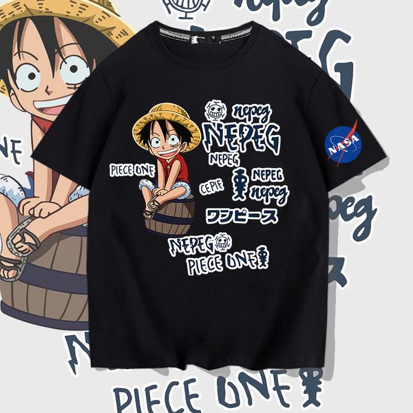T-shirts pour hommes T-shirt à manches courtes One Piece tendance estivale homme et femme Anime japonais Luffy jeunes étudiants lâche demi-manche L230222