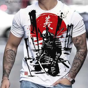 T-shirts hommes Japon Samurai Hommes T-shirt Personnalisé Casual Court Slve Ts Été Col Rond Vêtements Lâches Pour Homme Fashion Designer Tops Y240315