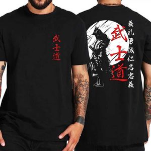 T-shirts masculins Japon Samurai Spirit t-shirts pour hommes Style japonais Imprimé en vrac surdimensionné surdimension