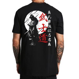 Herren T-Shirts Japan Samurai Spirit T-Shirts Japanischer Stil Rückendruck EU-Größe 100 % Baumwolle Tops T-Shirt Bushido Male Gifts Tee 230317
