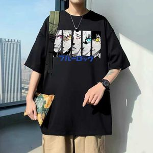 Camisetas de hombre Anime japonés Blue Lock Isagi Yoichi Chigiri Hyoma Camiseta gráfica Manga de dibujos animados Camiseta Hombre Mujer Camiseta de algodón Hombre Camisetas negras J230217
