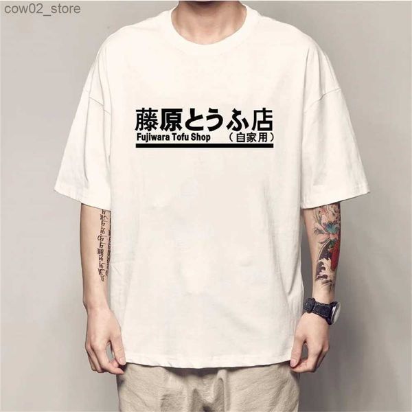 Camisetas para hombres Anime japonés Inicial D Manga Hachiroku Shift Drift T Shirts Hombres Mujeres Takumi Fujiwara Tofu Tienda Deportiva Ropa para hombre Marca T Q240201