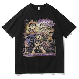 T-shirts voor heren Japanse anime Jojo Bizarre Adventure T-shirt Narancia Ghirga Manga Graphic T-shirt Men Women Fashion Loose Casual Cotton T-shirt T230103