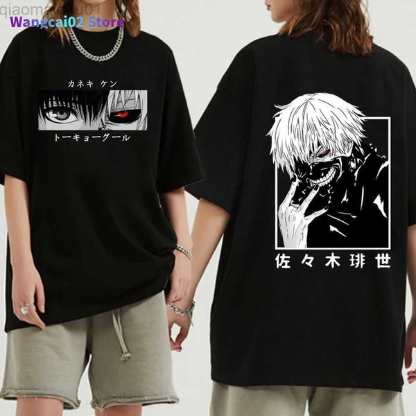 T-shirts pour hommes Anime japonais Kaneki Ken Tokyo Ghoul T-shirt Hommes Kaii Manga T-shirts graphiques Mode Tshirt Été 90S Tops T-shirt Homme 021723H