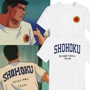 T-shirts voor heren Japanse anime Slam Dunk Shohoku Basket Ball Team T-shirt Sakuragi Hanamichi T-shirts met print Oversized cosplay Unisex kleding Q240316