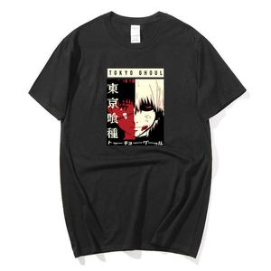 T-shirts voor heren Japanse anime Tokyo Ghoul Men Cotton T-shirt Men Vrouwen Kaneki Ken Printpaar Harajuku T-shirts T-shirt Hip Hop Tee Tops G230303