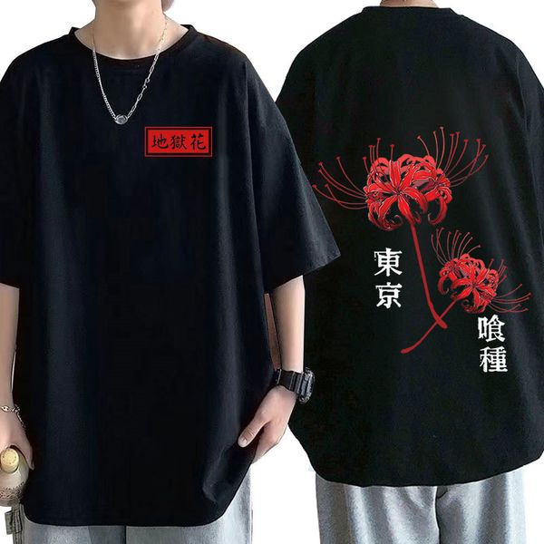 T-shirts pour hommes Japonais Anime Tokyo Ghoul Spider Lily T-shirt Hommes Femmes Cool Kanekiken Graphic Print T-shirts Surdimensionnés Streetwear Couples Tees 230608