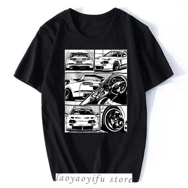 T-shirts masculins fans de voitures japonaises Race Race ts chemise mode d'été