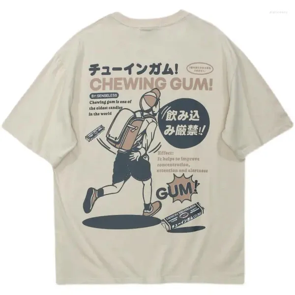 T-shirts hommes japonais dessin animé vintage chemise graphique pour hommes 100 coton harajuku anime t-shirt à manches courtes hip hop t-shirts femmes adolescentes