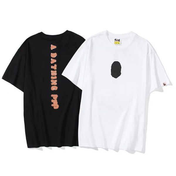 T-shirts pour hommes département japonais marée marque à manches courtes hommes loisirs dessin animé imprimé été T-shirt coton noir blanc M-3XL bain singe