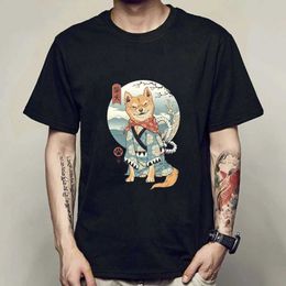 T-shirts masculins Japonais Shiba INU T-shirt imprimé Hommes Men de drôle de chemise d'animation