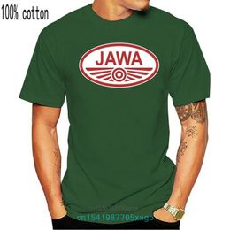 Heren t shirts jawa vintage klassieke Tsjechische motorfiets bromfiets retro patch zwarte mode 2023 merk ontwerp casual cool groen shirt