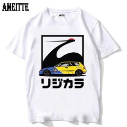 T-shirts voor heren JDM CIVIC EG Hatchback Spoon Sports Apparel T-shirt Nieuwe Men Korte Slve Anime Cartoon Art T-shirts Boy Casual T-shirt TS T240425