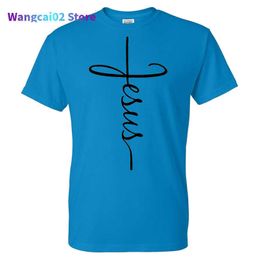 T-shirts voor heren Jesus Cross Art Patroon T-shirt Spring Fashion Men/Women Casual O-Neck Streetwear T-shirt Hoge kwaliteit katoen unisex Hip Hop Tees 022023H