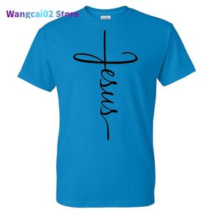 Camisetas de hombre Jesus Cross Art Pattern Camiseta Primavera Moda Hombre / Mujer Casual O-cuello Streetwear Camiseta Algodón de alta calidad Unisex Hip Hop Tees 022023H