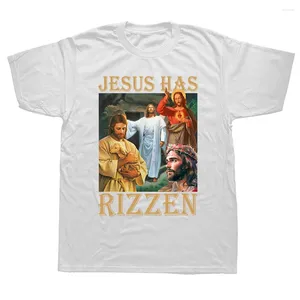 T-shirts pour hommes Jésus a Rizzen Chemise Rétro Chrétien Religieux Harajuku Streetwear Coton Unisexe O-cou T-shirts D'été Taille UE