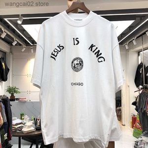 T-shirts pour hommes Jesus is King T-shirt Hommes Femmes T-shirts Coton de haute qualité Jesus is King Tee Chicago Print Tops T230602