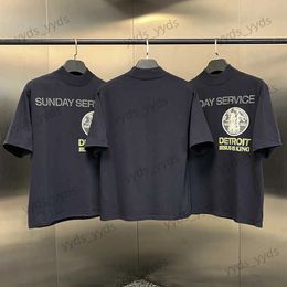 T-shirts pour hommes Jésus est roi Tee Detroit City Badge T-shirt Service du dimanche T-shirts Hommes Femmes Vêtements T240112