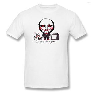 Heren t shirts jigsaw coole witte zaagfilm gedrukt zomer grote mode en dames t-shirts