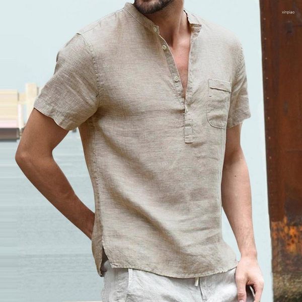 Camisetas para hombre Jodimitty, camisa transpirable de manga larga de Color sólido para hombre, camisetas básicas informales de algodón y lino de verano de talla grande