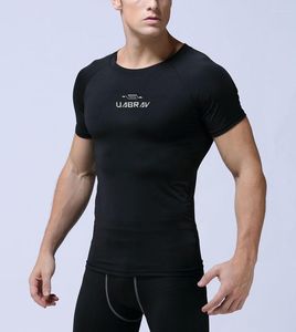 T-shirts pour hommes JS9915J-Entraînement Fitness Hommes Chemise à manches courtes Thermique Muscle Bodybuilding Porter Compression Élastique Slim Exercice Vêtements