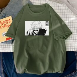 Camisetas para hombre Jujutsu Kaisen - Gojou Satoru Prints Mens Sport O-Neck T-Shirts Style Camisa transpirable Moda Slim Male Clothing
