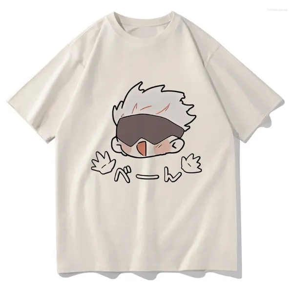 T-shirts pour hommes Jujutsu Kaisen Chemise Mode Hommes Harajuku Funny Kawaii Gojo T-shirt Unisexe Anime Manga Haute Qualité Coton Tees Corée