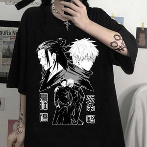 T-shirts pour hommes Jujutsu Kaisen T-shirt Anime Geto Suguru Gojo Satoru Imprimer T-shirt Harajuku Manga Graphique Unisexe Tshirt Casual Femmes Hommes TeesQ240116
