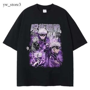 Camisetas para hombres Jujutsu Kaisen camiseta lavada camiseta sin mangas en el anime gojo satoru camiseta itadori megumi 100% algodón camiseta de manga corta y2k tops 1860