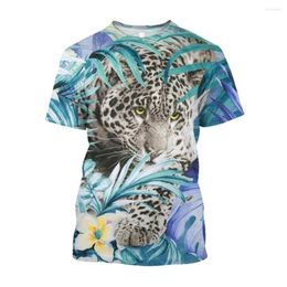 Heren T-shirts Jumeast 3D Animal Tiger Gedrukte T-shirts voor mannen Cartoon Floral grafisch T-shirt oversized casual mode jeugdkleding
