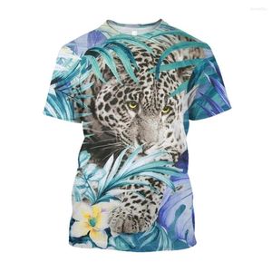 Camisetas de hombre Jumeast 3D Animal Tiger impreso camisetas para hombres dibujos animados Floral gráfico camiseta de gran tamaño Casual moda ropa juvenil