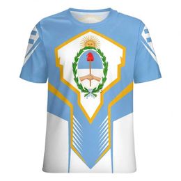 T-shirts pour hommes Jumeast 3D Argentine Drapeau imprimé Hommes T-shirts Emblème national T-shirt Light Academia Football Jersey Vêtements esthétiques T-shirt