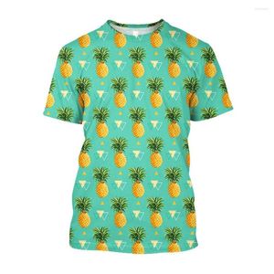 T-shirts pour hommes Jumeast 3D Fruit Ananas Imprimé Hommes T-shirts Casual Cottagecore Cartoon Mode Chemise Surdimensionné Jeunesse Vêtements T-shirty