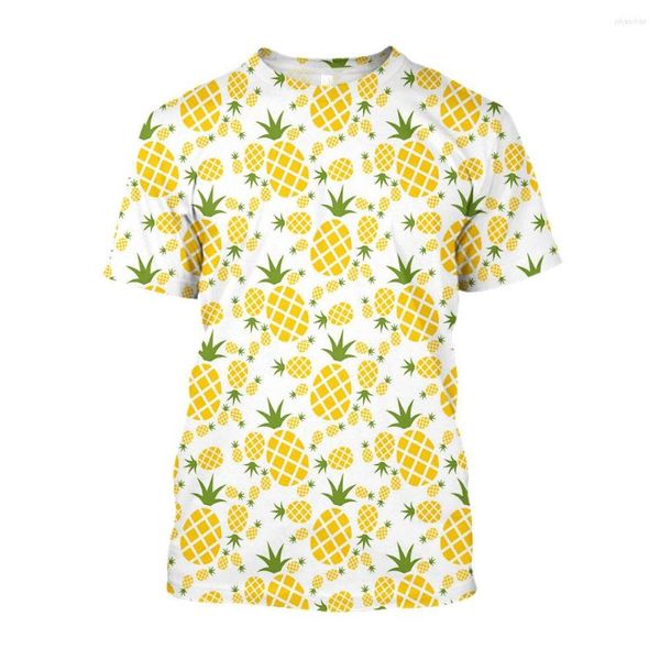 T-shirts pour hommes Jumeast 3D Fruit Ananas Imprimé Hommes T-shirts drôles Casual Premium Comfort Kawaii Shirt Harajuku Cartoon Vêtements T-shirty