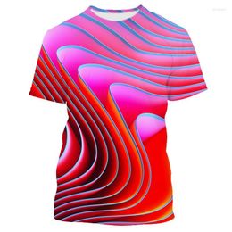 Heren t shirts jumeast 3d lijnen swirl geprint heren t-shirts overtollige streep abstract Vertigo grafisch T-shirt unisex esthetisch uk DRIP