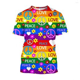 T-shirts masculins jumeast 3d imprimé amour paix t-shirts paisley pigeon graphic Light Academia 2000s esthétique des vêtements hippies t-shirty