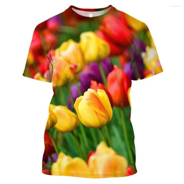 Camisetas para hombre Jumeast 3D Rose Printed Floral Shirt Hombres Casual Loose Oversized T-shirty Streetwear Y2K Youth Aesthetic Cottagecore Clothing