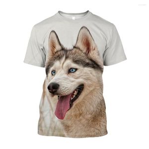 Camisetas para hombre, camisetas con estampado de Husky siberiano en 3D de Jumeast, ropa Kawaii con lindo perro mascota, camisetas informales con gráficos para hombres, camisetas estéticas
