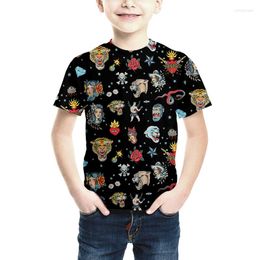 Heren t shirts jumeast zomer kinderen shirt 3d print y2k stijl cartoon korte mouw teten kinderen sport mode streetwear pullover grappige tops