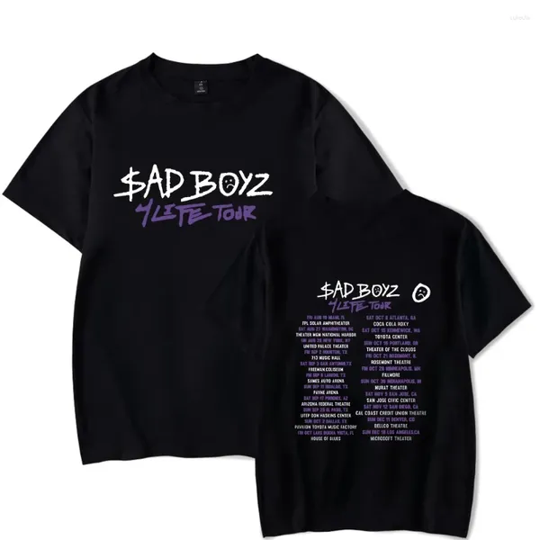 Camisetas para hombres Junior H Sad Boyz Tour 2023 Camisa de gran tamaño Mujeres Hombres 90s Y2K Streetwear Hip Hop Manga corta Camiseta divertida Camisetas gráficas