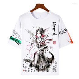 T-shirts masculins kaguya sama love is war shirt anime cosplay t-shirt imprimer encre lavage peinture à manches courtes tshirt