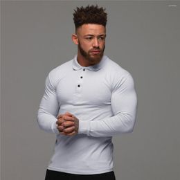 Hommes t-shirts KANCOOLD T-shirt mode Sport bouton Stretch serré solide à manches longues automne coton Hip Hop Camiseta veste Jun22